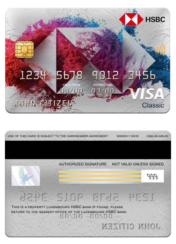Luxembourg HSBC bank visa classic card